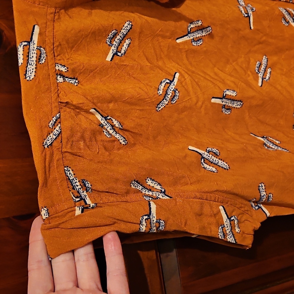 Orange Button-Up Blouse - Picture 4 of 6